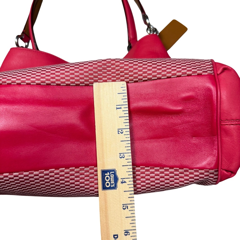 Coach Lexy Legacy Jacquard Hot Pink Leather Hobo Barbiecore Shoulder Bag F57540 - Picture 10 of 16